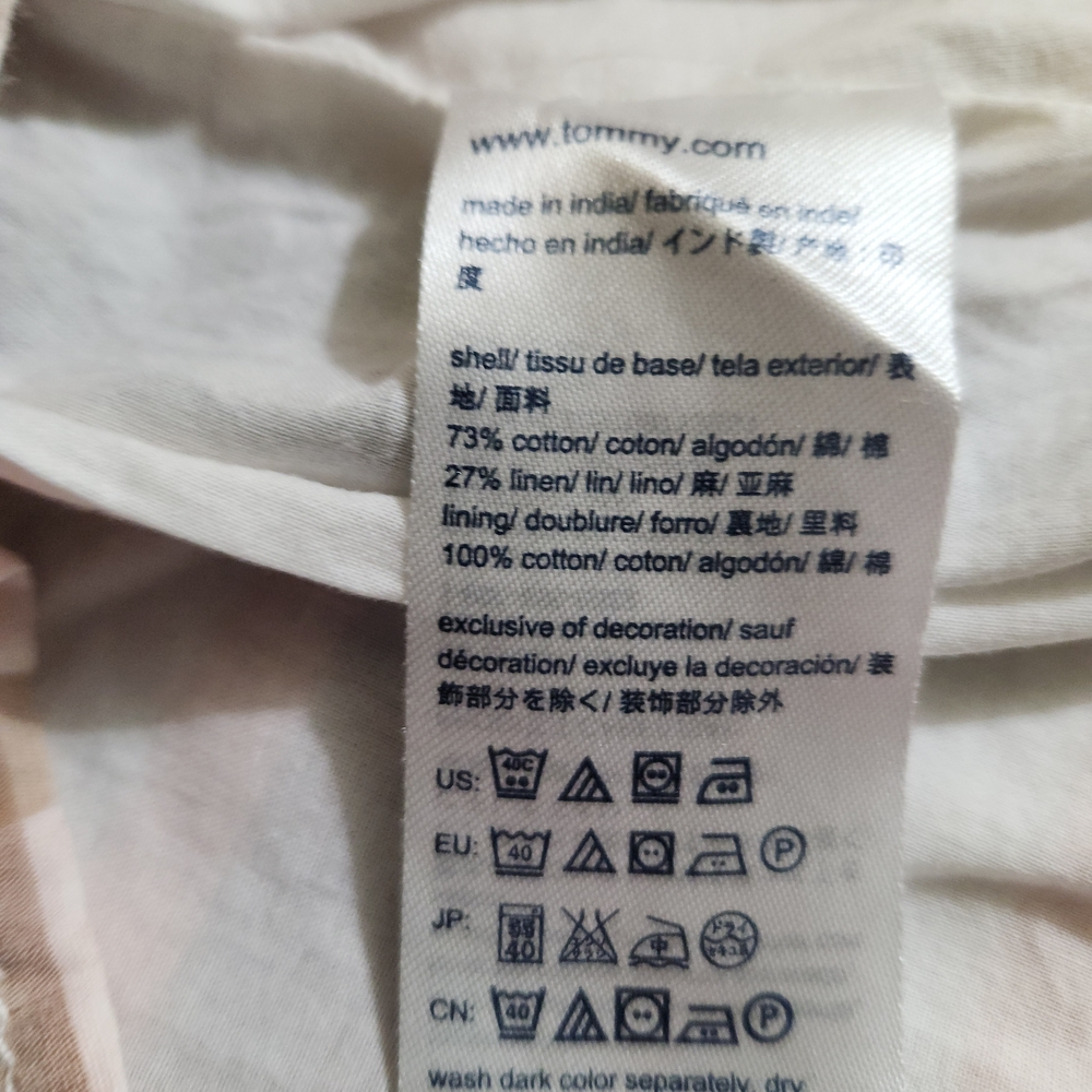 Tommy Hilfiger Sleeveless Plaid Midi Dress in Cream and Orange - Picture 6 of 6